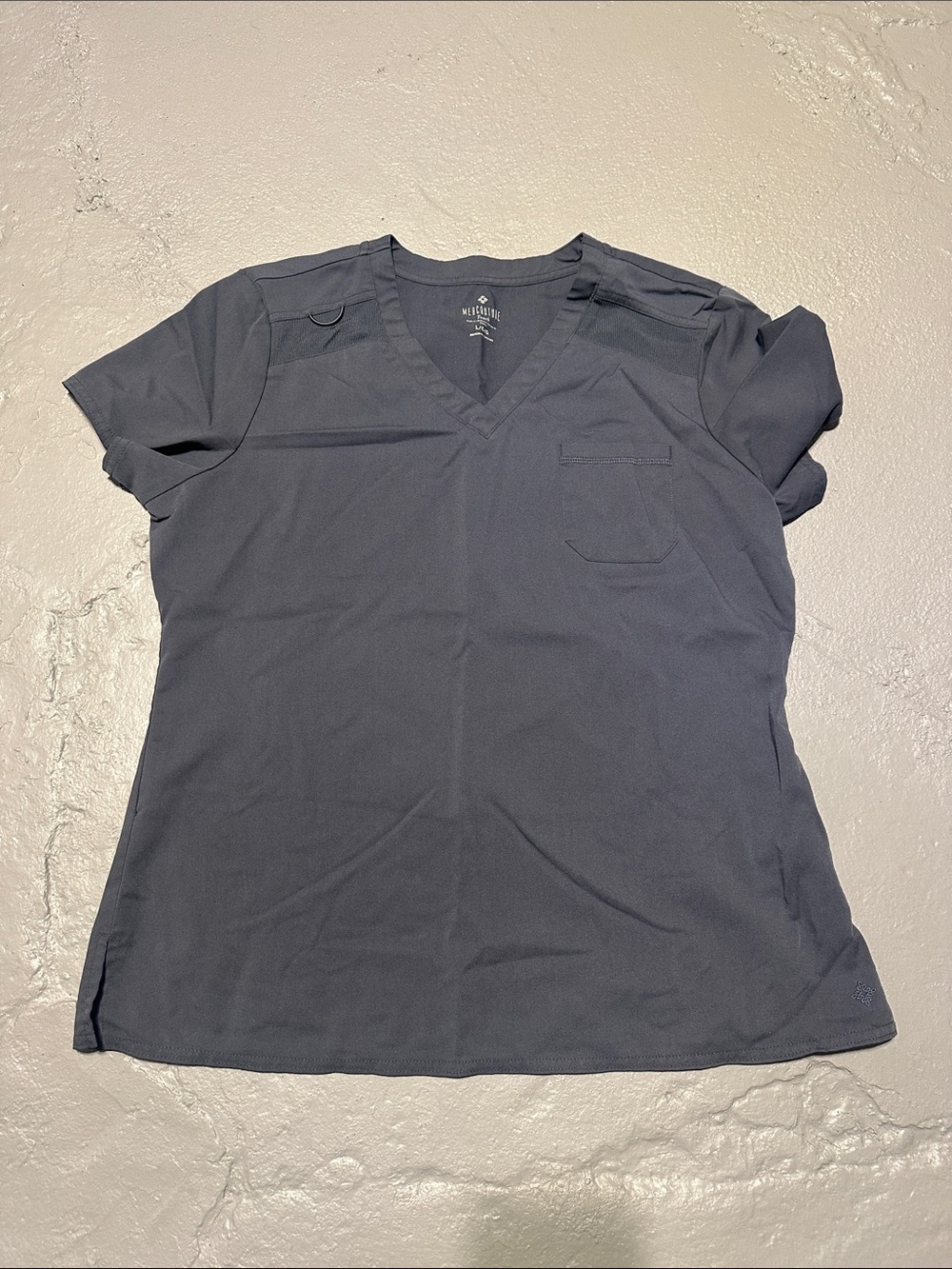 Med Couture Navy V-Neck Short Sleeve Scrub Top
